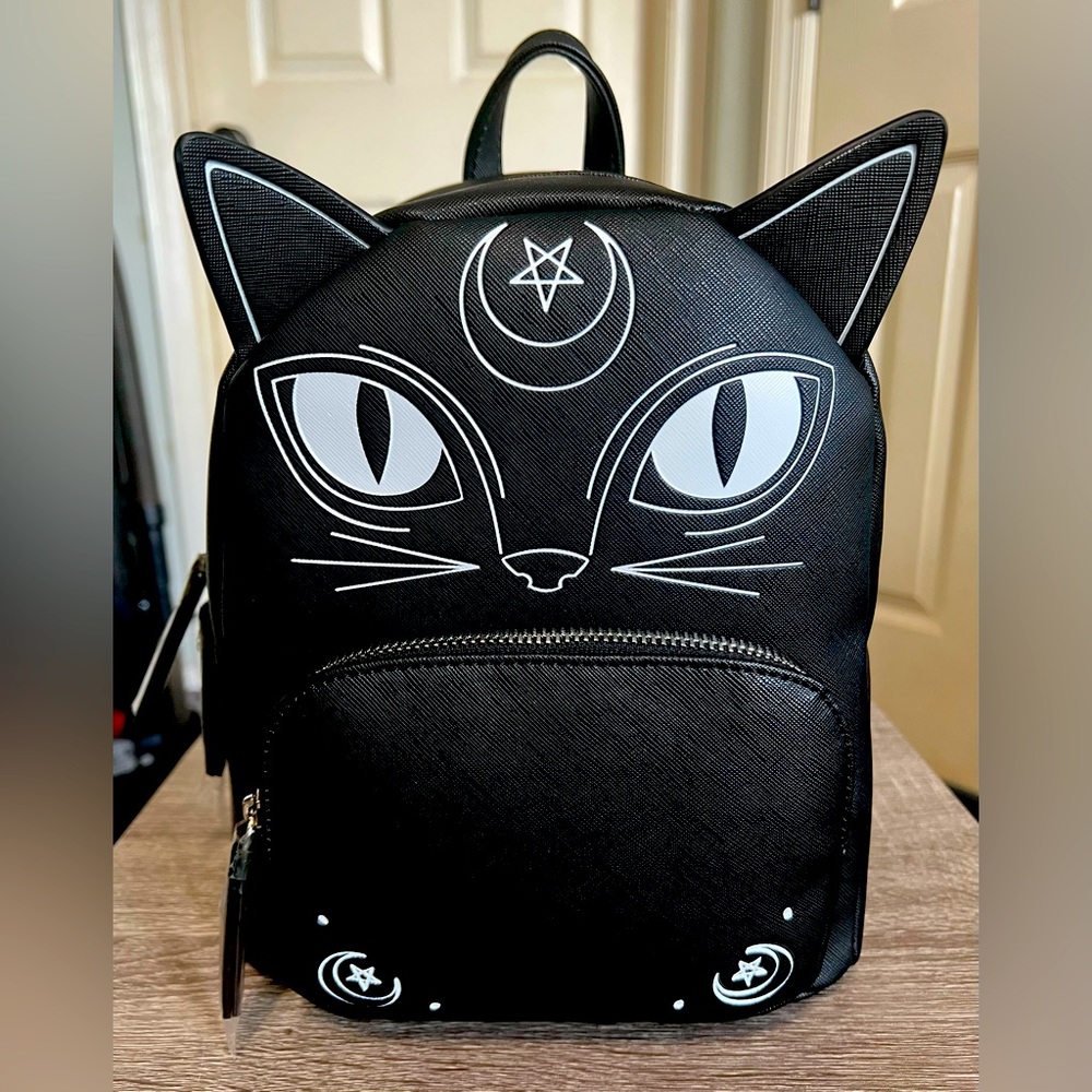 BNWT TIK TOK FAMOUS VIRAL MAD ENGINE WITCH BLACK CAT BACKPACK 🐈‍⬛🌙